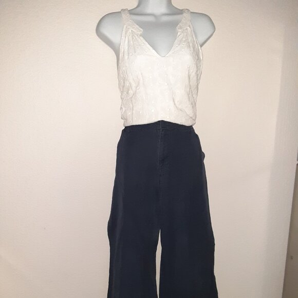 Navy Blue Khakis -Old Navy * Y2K * Sz 8 * 32x30 * Flare Bell Wide * Pant Only * - Picture 5 of 12